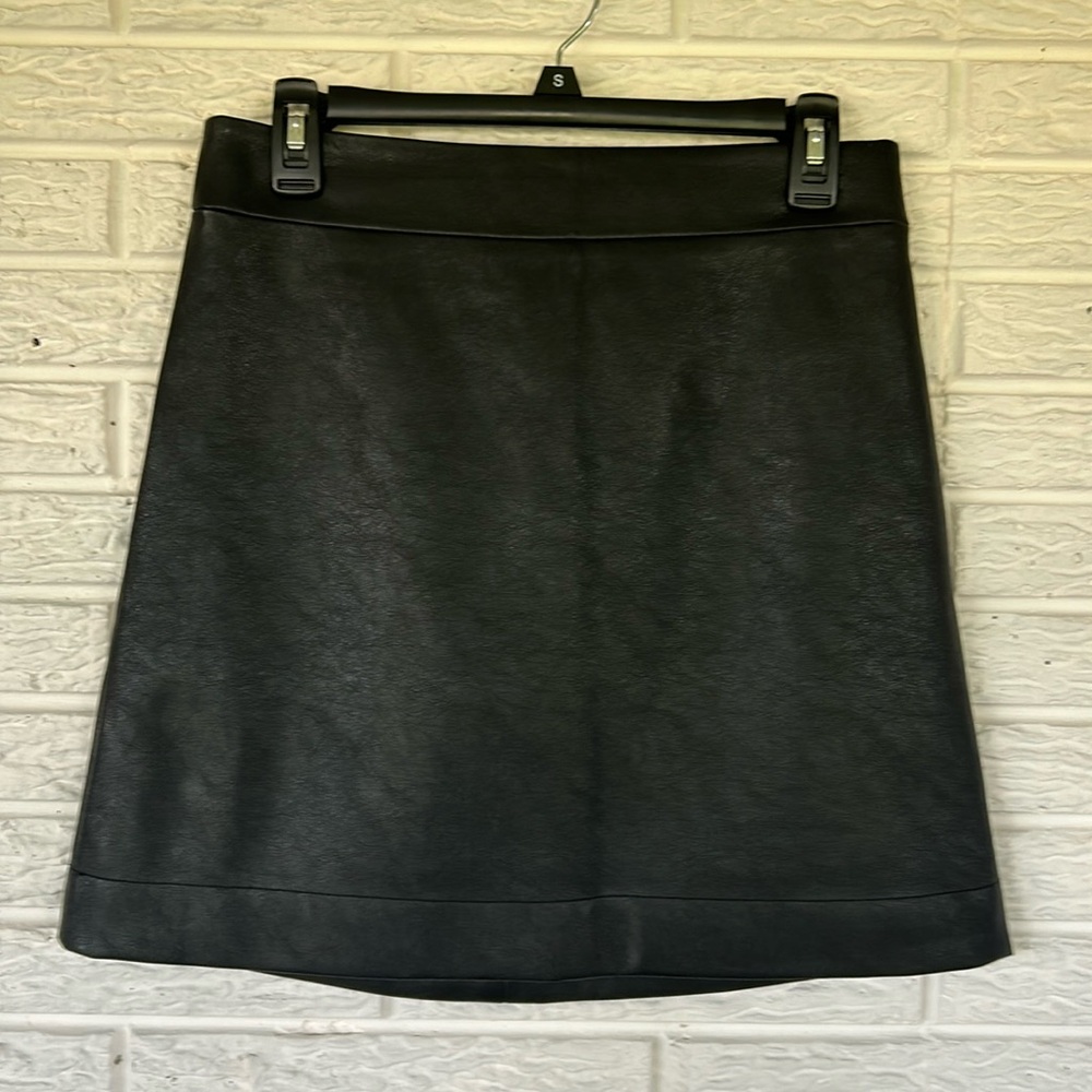 Black faux leather miniskirt